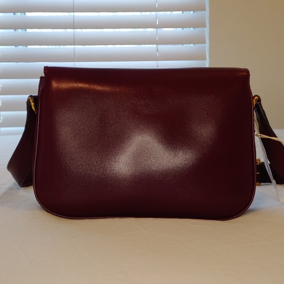 Rare Vintage Celine Burgundy Triomphe Cross-body Shoulder Bag - Picture 4 of 16